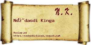 Nádasdi Kinga névjegykártya